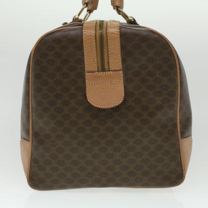 Luxury CELINE Macadam Canvas Boston Bag PVC Leather Brown  36671