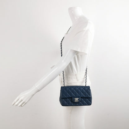 Chanel Classic Flap Rectangular Mini Navy Lambskin, 2019