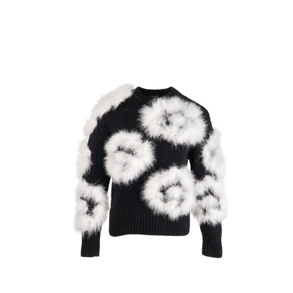 Chanel Size 36 23K pullover cashmere black / white