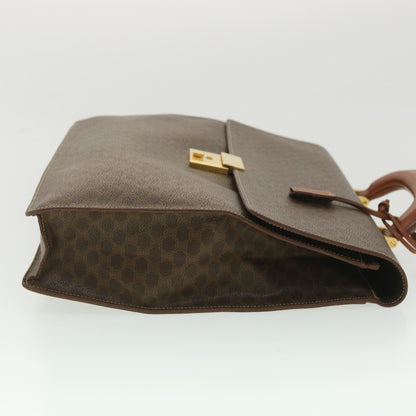 Luxury CELINE Macadam Canvas Hand Bag PVC Leather Brown  37308