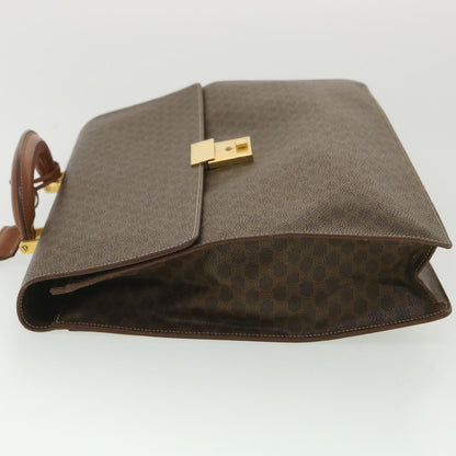 Luxury CELINE Macadam Canvas Hand Bag PVC Leather Brown  37308