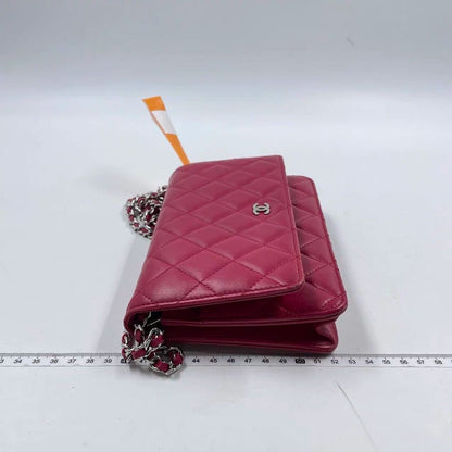 Chanel Wallet on Chain WOC Fuchsia Lambskin Leather