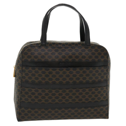 Luxury CELINE Macadam Canvas Hand Bag PVC Leather Black  37689