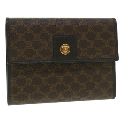 Luxury CELINE Macadam Canvas Wallet PVC Leather Brown  37771