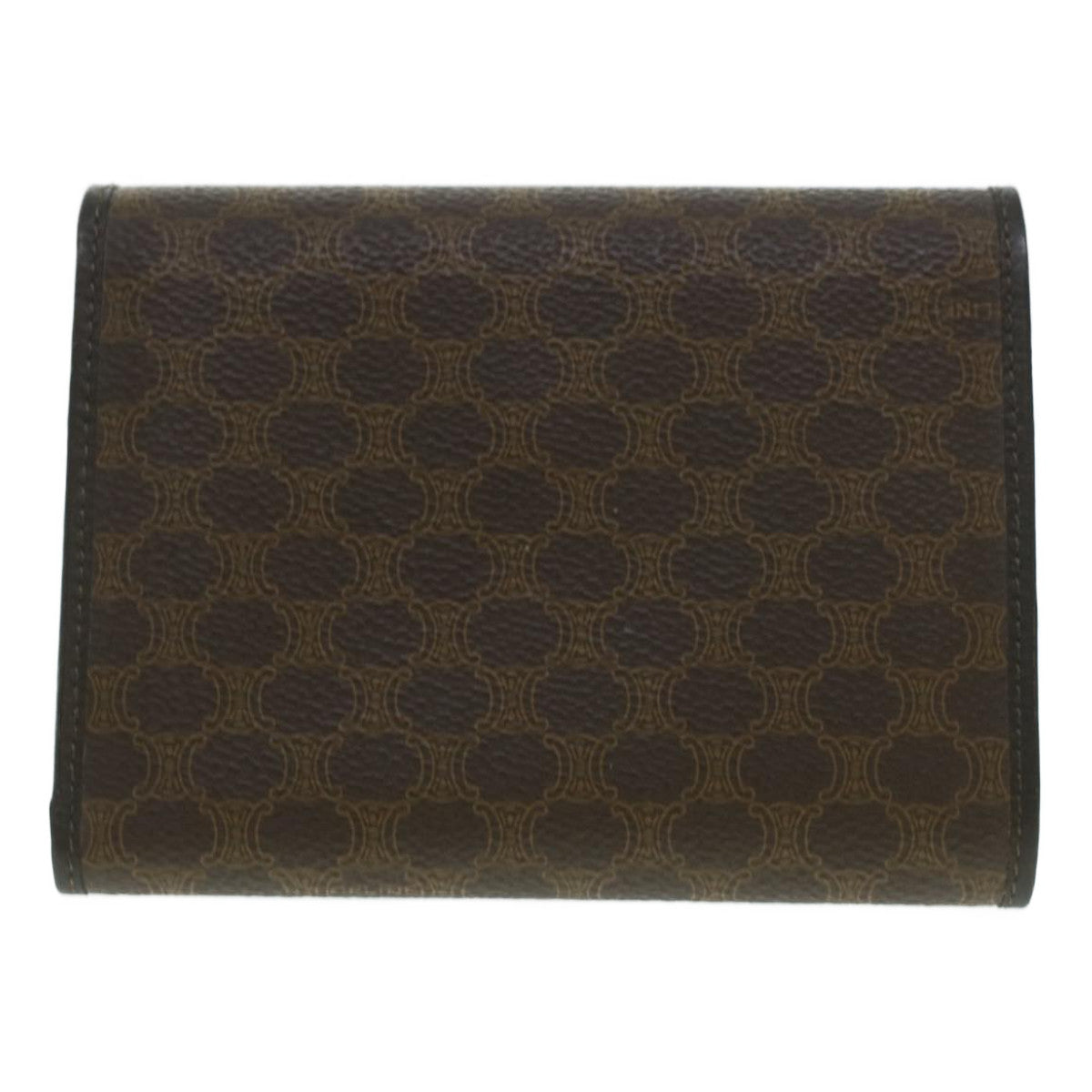 Luxury CELINE Macadam Canvas Wallet PVC Leather Brown  37771