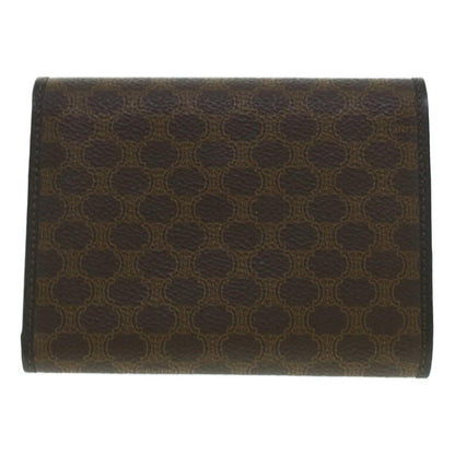 Luxury CELINE Macadam Canvas Wallet PVC Leather Brown  37771