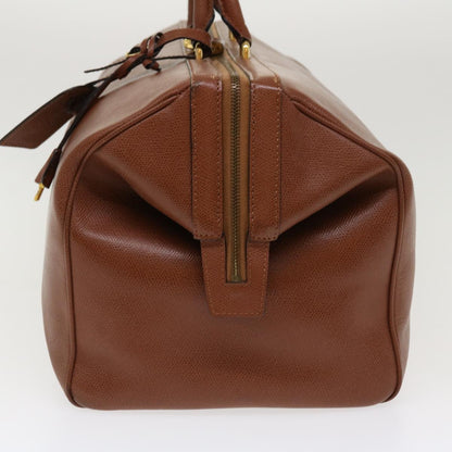 Luxury CELINE Boston Bag Leather 2way Brown  37996