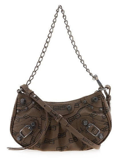 Luxury Balenciaga Trending 2025 Le Cagole BB Monogram Mini Shoulder Bag Brown