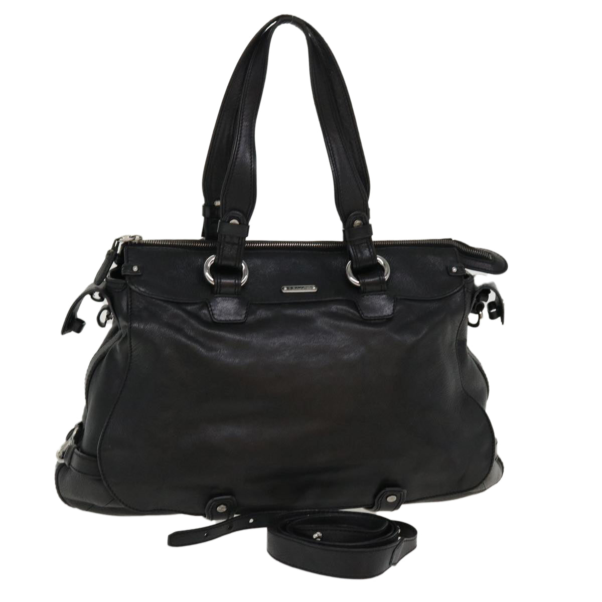 Luxury CELINE Shoulder Bag Leather Black  38040