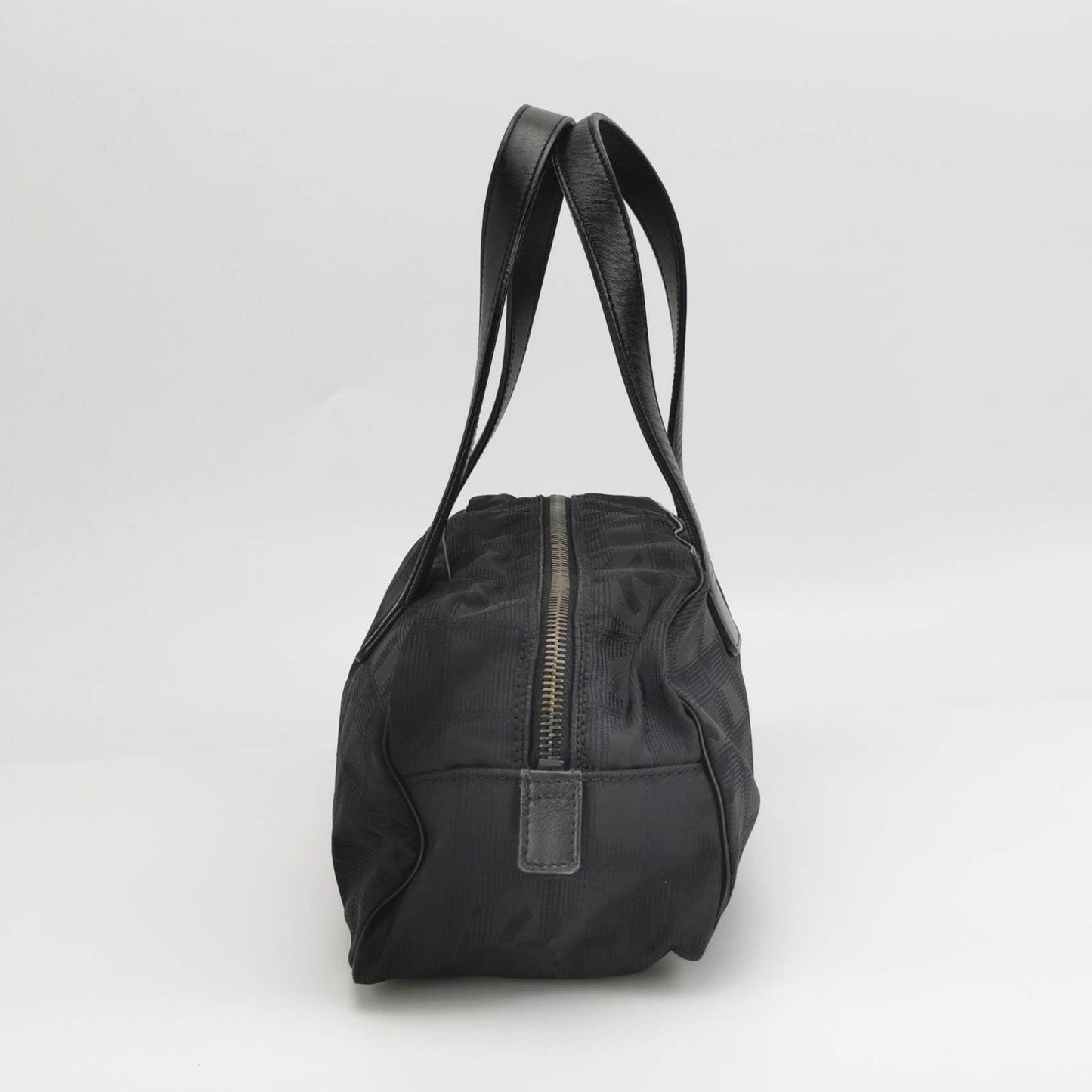 Chanel Travel Line Boston /Bowling Bag 2002 -2003 Black Fabric Shoulder Bag