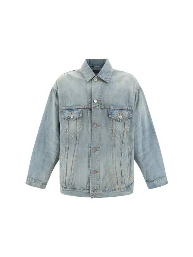 Luxury Balenciaga Trending 2025 Paris Tropical Denim Jacket Blue