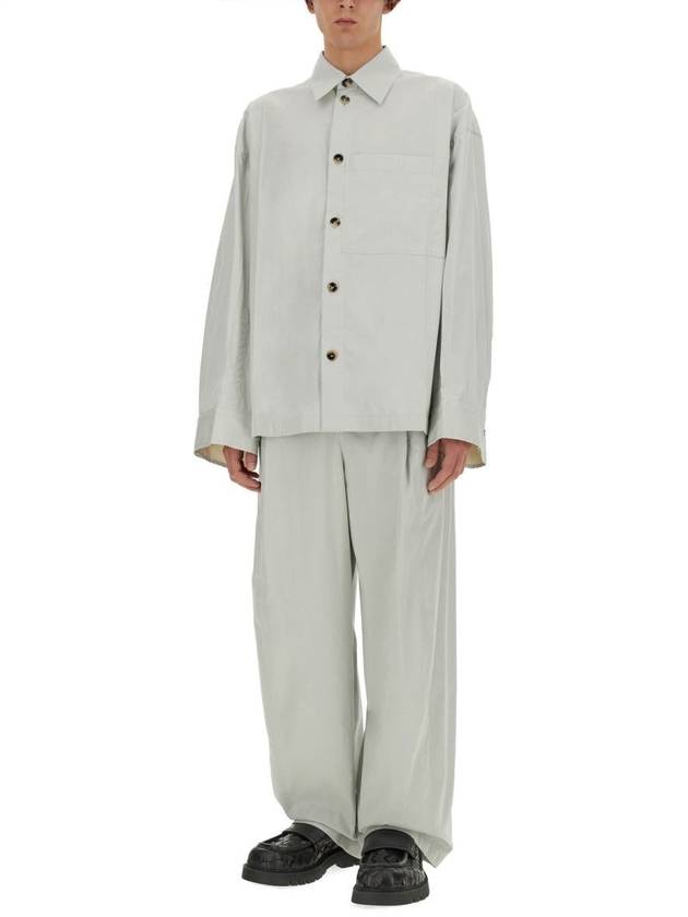 Luxury Bottega Veneta Cotton Silk Long Sleeve Shirt Cloud