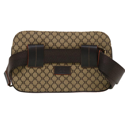 Luxury CELINE Macadam Canvas Waist Bag Beige Orange  38443