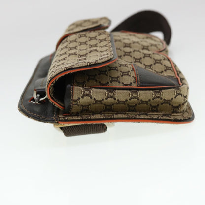 Luxury CELINE Macadam Canvas Waist Bag Beige Orange  38443