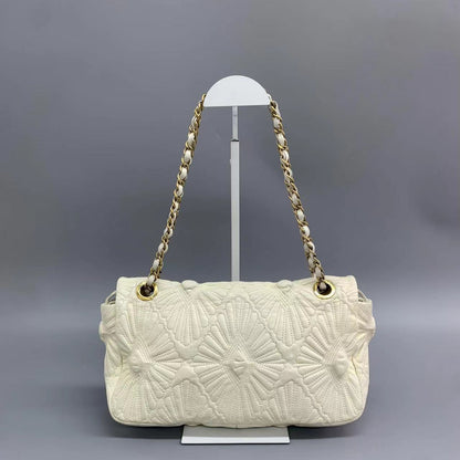 Chanel Paris-Venice Ca DâOro Flap Bag Seashell 3D Embroidered Flap Bag 2009 Large Off White