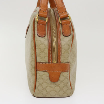 Luxury CELINE Macadam Canvas Hand Bag PVC Leather Beige  38694