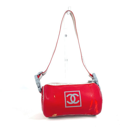 CHANEL Handbag rubber Red Sports Bicolor logo Women