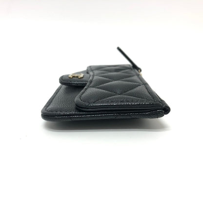 CHANEL Coin case AP2570 Caviar skin black COCO Mark Matelasse Classic Zip Women