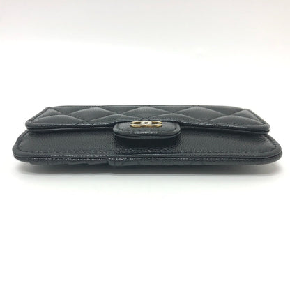 CHANEL Coin case AP2570 Caviar skin black COCO Mark Matelasse Classic Zip Women