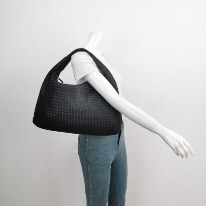 Bottega Veneta Intrecciato Hobo Bag Medium Black Lambskin leather 47cm