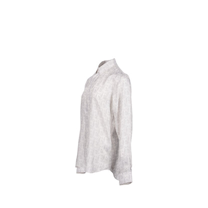 Homme Size 39 Dior Oblique Shirt Silk Light Grey/White