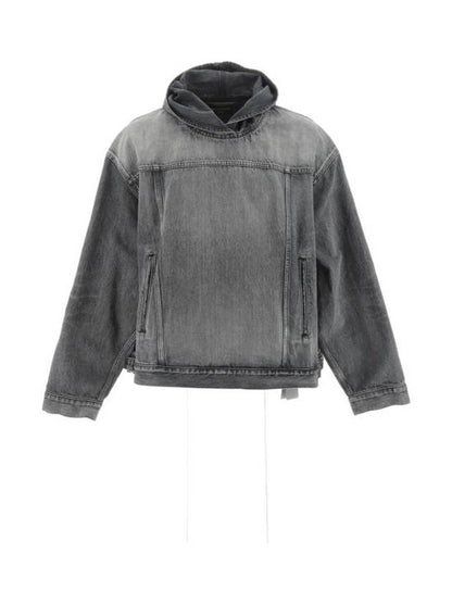 Luxury Balenciaga Trending 2025 Distressed Denim Hoodie Black
