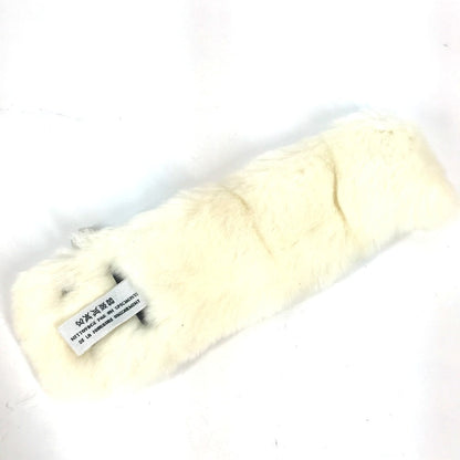 CHANEL Bangle fur white bracelet CC COCO Mark fur fake pearl Women