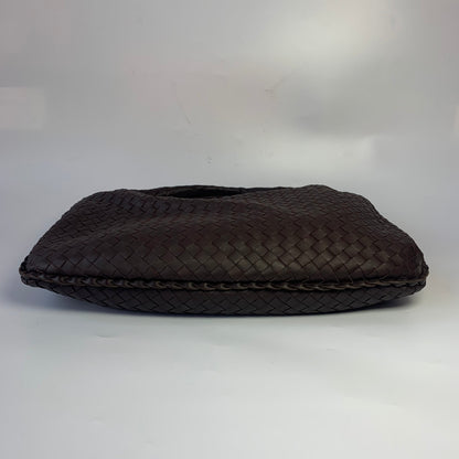 Bottega Veneta Intrecciato Hobo Bag Medium Chocolate Brown Lambskin leather