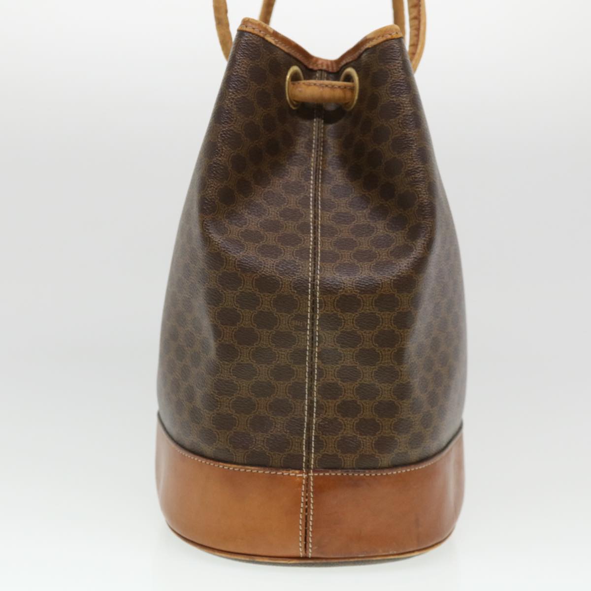 Luxury CELINE Macadam Canvas Shoulder Bag PVC Leather Brown  39461