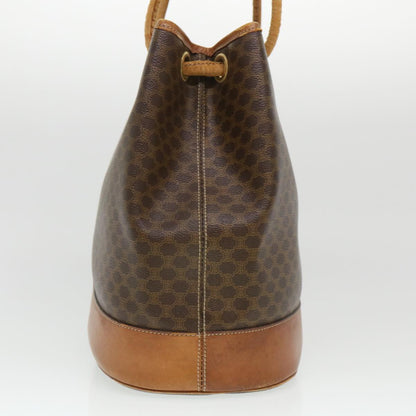 Luxury CELINE Macadam Canvas Shoulder Bag PVC Leather Brown  39461