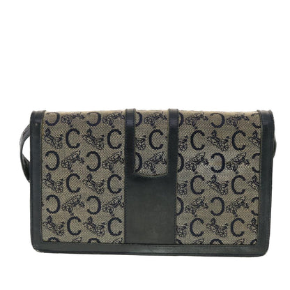 Luxury CELINE C Macadam Canvas Shoulder Bag Navy  39617