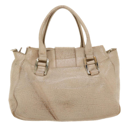 Luxury CELINE Hand Bag Leather 2way Beige  39619