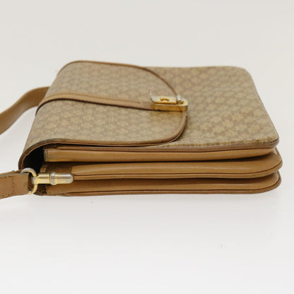 Luxury CELINE Macadam Canvas Shoulder Bag PVC Leather Beige  39942
