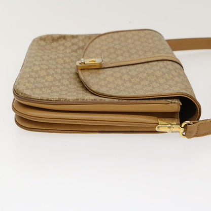 Luxury CELINE Macadam Canvas Shoulder Bag PVC Leather Beige  39942