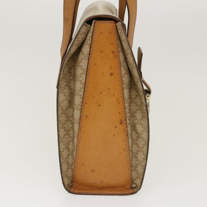Luxury CELINE Macadam Canvas Shoulder Bag PVC Leather Brown Beige  39943