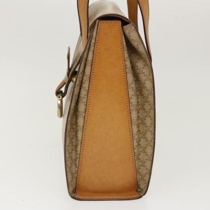 Luxury CELINE Macadam Canvas Shoulder Bag PVC Leather Brown Beige  39943