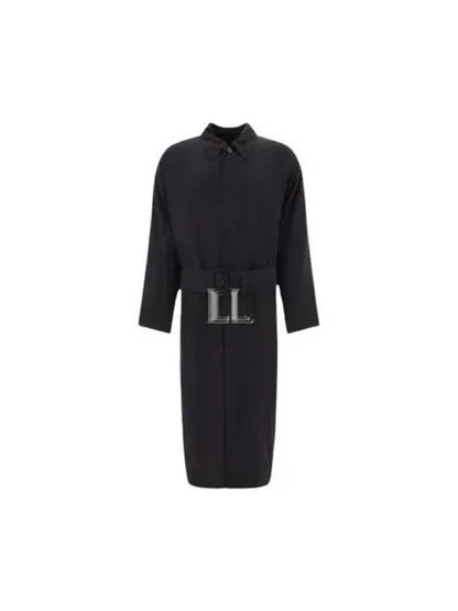 Luxury Balenciaga Trending 2025 Belted Maxi Trench Coat Black
