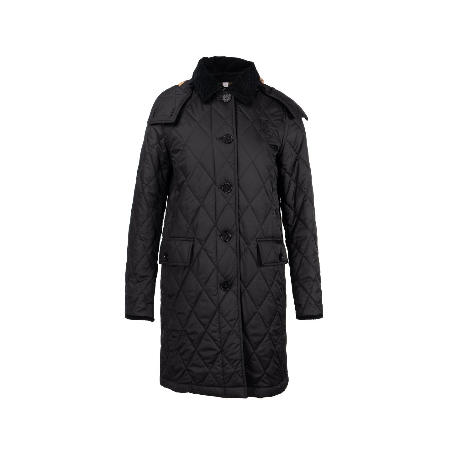 Burberry Size Quilted Jacket Polyester Black