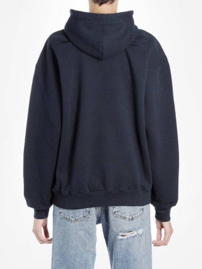 Luxury Balenciaga Trending 2025 Embroidered Logo Hoodie Navy