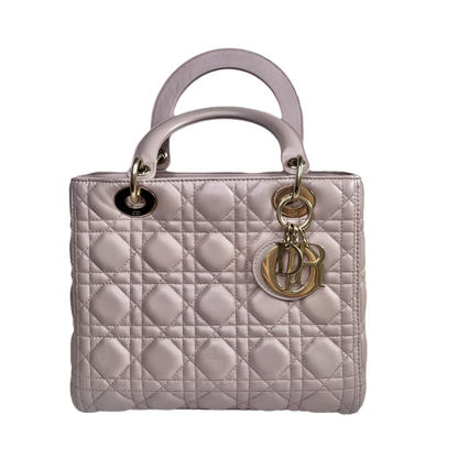 Lady Dior Medium Bag Pink Cannage Leather