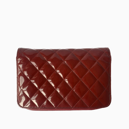 Chanel Wallet On Chains WOC Timeless/ Classic Red Patent Leather