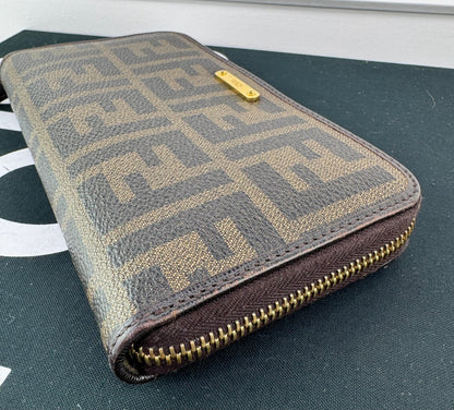 Fendi Zucca Zip Around Wallet