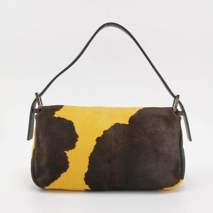 Fendi Baguette Pony hair in cow print yellow