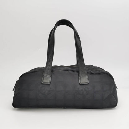 Chanel Travel Line Boston /Bowling Bag 2002 -2003 Black Fabric Shoulder Bag