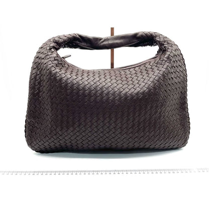 Bottega Veneta Intrecciato Hobo Bag Medium Chocolate Brown Lambskin leather 48cm