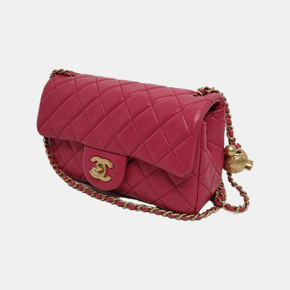 Chanel Classic Flap Rectangular Coco Crush Mini Rose Pink Lambskin Gold Hardware 2020