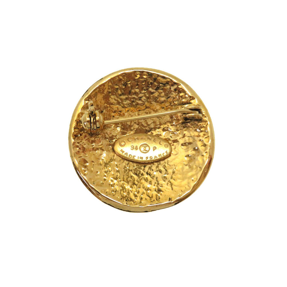 CHANEL Brooch metal gold COCO Mark vintage Women