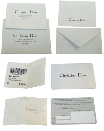 CHRISTIAN DIOR White Lambskin Leather Large Lady Dior Shoulder Bag - FINAL CALL