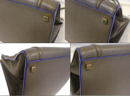 CELINE Phantom Luggage Olive Green Bicolor Grained Leather  Bag