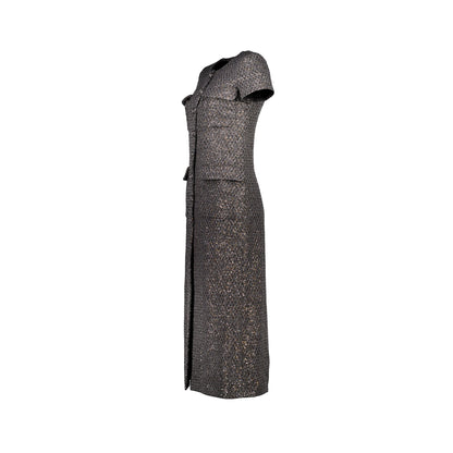 Chanel Size 34 21A Tweed Dress Polyester/Polyamide Black/Silver